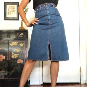 ~Vintage~ Britches 'n' Things denim midi skirt
